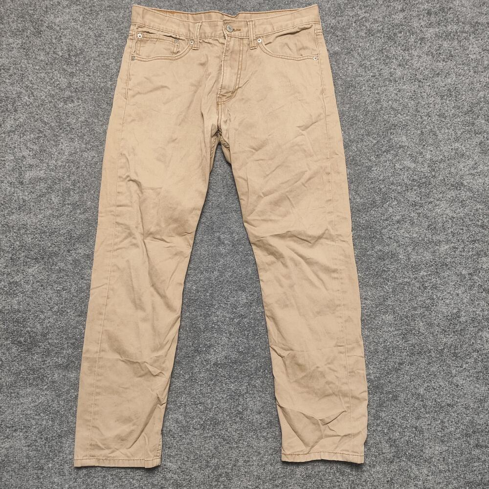 Levis 508 Jeans Mens 32x30 Beige Light Wash Regular Tapered Denim Pants Khaki